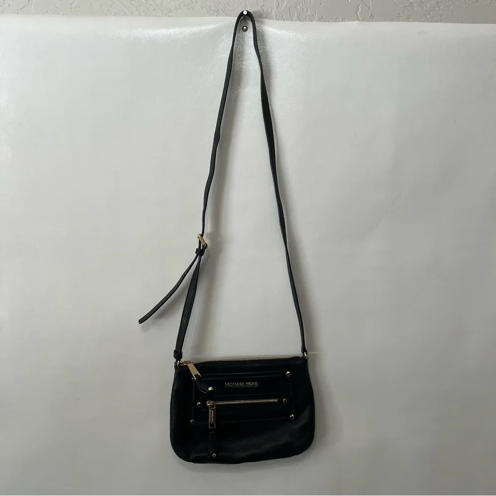 Michael Kors Black Leather Crossbody Bag